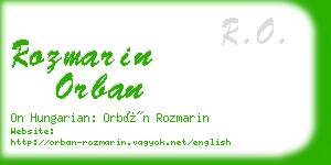 rozmarin orban business card